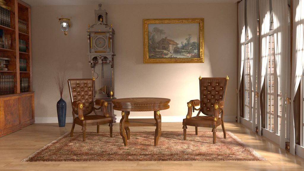 A sitting room with two chairs